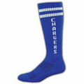 Colored High Performance Knee Hi Moisture Wicking Sock w/ Knit In Logo